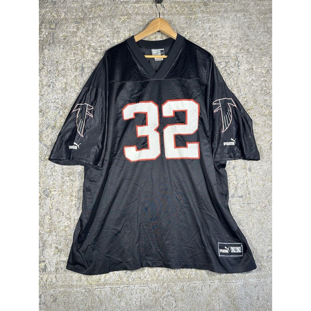 VTG 90s Puma Atlanta Falcons Jamal Anderson 32 NFL Football Jersey Black Men 2X